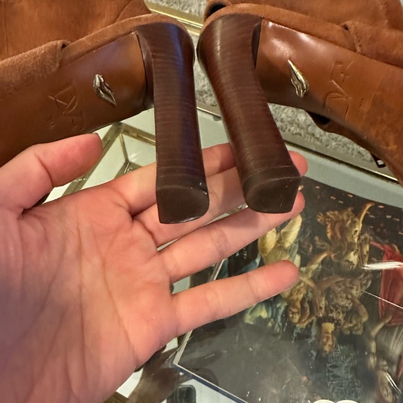 🥳 Diane Von Furstenberg Suede Open Toe Dress Bootie - Picture 8 of 9